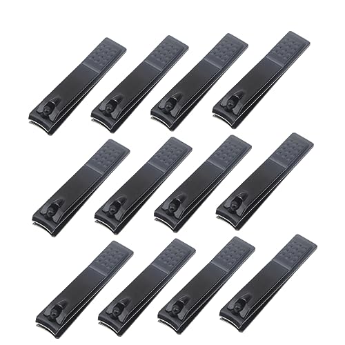 Didiseaon 12 Piezas Cortadora De Manicura Cortaúñas a Granel Largo Clíper Consejo Pinzas Cortauñas Cutícula Cortaúñas Hombres Clavo Paquete Múltiple Dedo Tijeras Recortadora Black