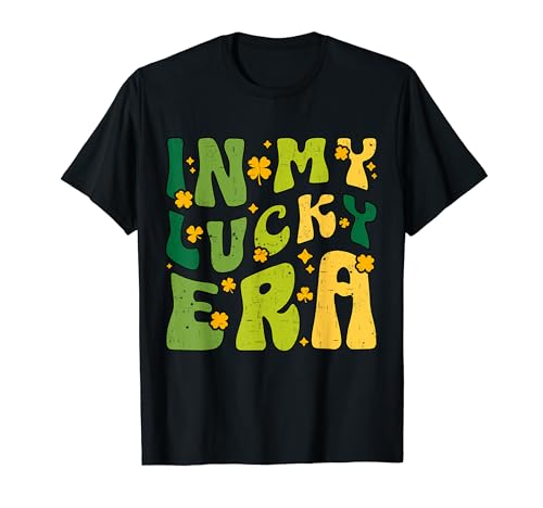 In My lucky Era Divertente Groovy San Patrizio Trifoglio Maglietta