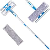 FRMARCH Professional 3-in-1 Window Squeegee -Microfiber Extendable Window Scrubber Washer Cleaner Washing Equipment Kit Extension Pole Window Cleaning Tools for High Window, Car or Shower