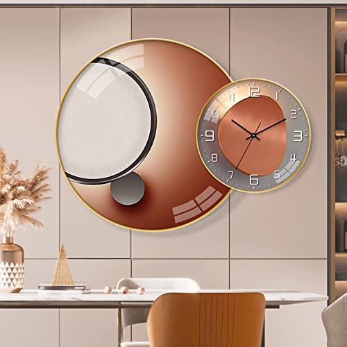 Horloge murale ronde en quartz au style moderne abstrait pour salon