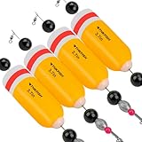 THKFISH Posen Angeln Schwimmer Angelposen Set Stahlvorfach Hecht Forelle Pose Gewichteter Knallender Schwimmer 4 Stück