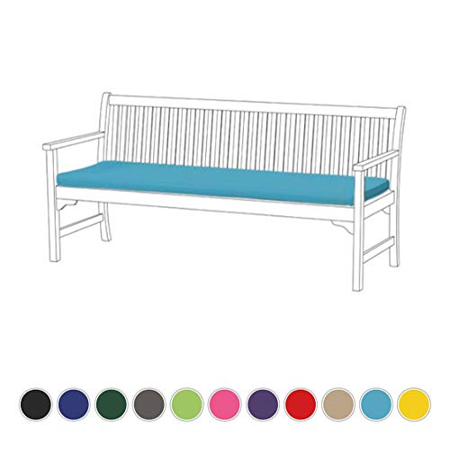 Gardenista Garden Bench Outdoor Pad | Bench Patio Furniture Outdoor 4 Seater Cushion | Water Resistant Material | Easy Clean | Comfortable Durable and Lightweight (Turquoise)