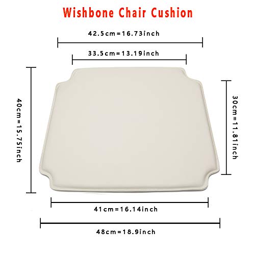 Vodur Wishbone Chair Cushion, Quality Pu And Soft Foam Chair Seat Cushion, Seat Cushions/ Pads For Hans Wegner Y Chair (White) #TOP3