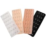 NOLITOY 4 estensori per reggiseno, 3 file, 7 ganci, elastici, morbidi e confortevoli, regolabili, per biancheria intima da donna, Colori assortiti, 13.10X5.00X0.30CM