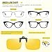 Tnnaiko Night Driving Glasses Clip-on Flip Up Metal Clip Rimless Night Vision Glasses, Anti Glare HD Polarized Glasses