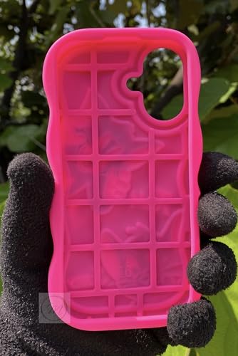 Image of MIDOS Back Cover Compatible with iPhone 16 Soft Silicone 3D Cute Cartoon Full Protective Case for iPhone 16 (Hot Pink)