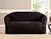 Kashi Micro-suede Slipcover Sofa Loveseat Chair Furniture Cover (Loveseat, Black)