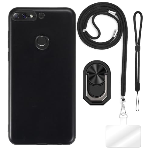 ESCAMOT [4 en 1] Funda Compatible con Lenovo K9 Note con Lanyard, Correa de Mano y Anillo, Funda Protectora Antigolpes Kit de Viaje (Conjunto Negro)