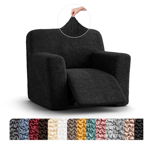 PAULATO BY GA.I.CO. PAULATO BY GA.I.CO. Recliner Cover – Soft Form-Fit Slipcover – Stretch 1-Piece Reclining Furniture Protector – Machine Washable Hypoallergenic Fabric – Black (Recliner 24"-39" Wide) sold by Mamma Mia Covers - Amazon