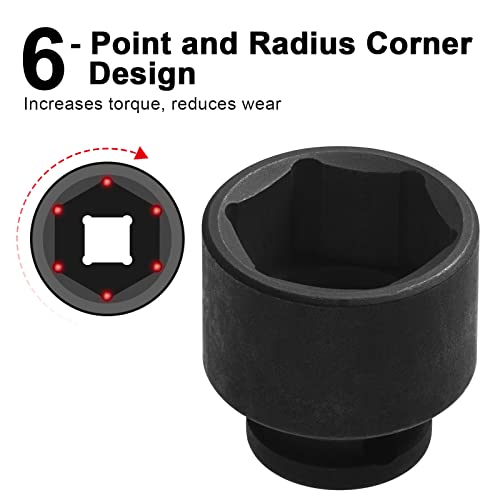 Image of JETECH 1 /2 Inch Drive 32mm Standard Impact Socket, Chrome Molybdenum Alloy Steel, Shallow 6-Point Design, Metric