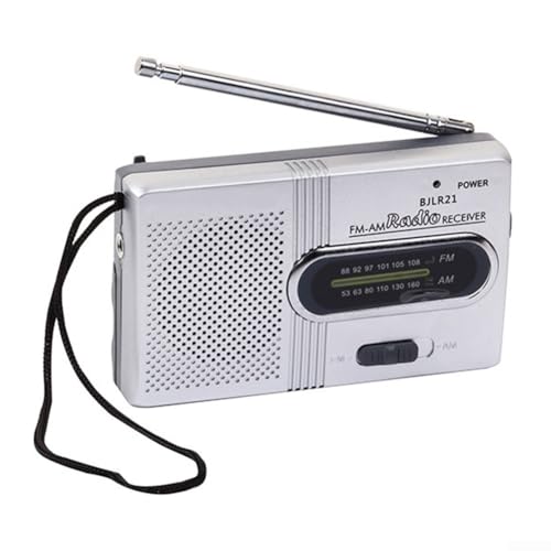 Hasaller Mini radio AM FM portable télescopique, radio de poche à piles, radio de poche portable avec haut-parleur transparent, récepteur mondial, haut-parleur à piles