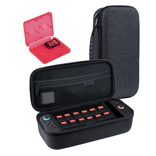 Mcbazel Funda Protectora de Transporte para Switch 2 con Ranuras para Tarjetas de Juego, Gran Capacidad de Almacenamiento para Consola NS Switch 2, Accesorio para Mando - Gris Oscuro