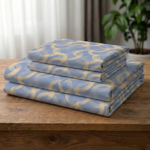 Image of HOMEKART 100% Cotton Feel Double Bed Bedsheet Set | 180tc to 220tc Soft & Breathable with 2 Pillow Covers | Wrinkle Free | for Bedroom & Gifting (Color -Beige, 90 x 90 Inches)