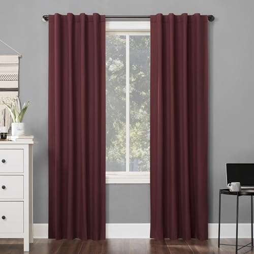Rideau occultant isolant Sun Zero rouge vin pour une chambre parfaite - 2