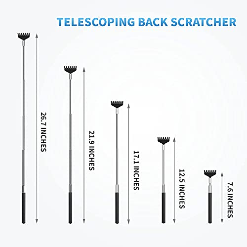 Image of Alexvyan Small Adjustable Portable Foldable Extendable Back Scratcher, Metal Stainless Steel Telescoping Itching Hand Stick Tool (Pack of 1 - Model1)