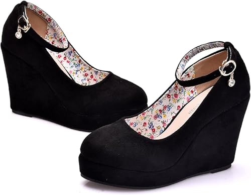 Elegant Women's Mary Jane High Heels, Shock-Absorbing High Ankle Strap Platform Formal Shoes, Lightweight