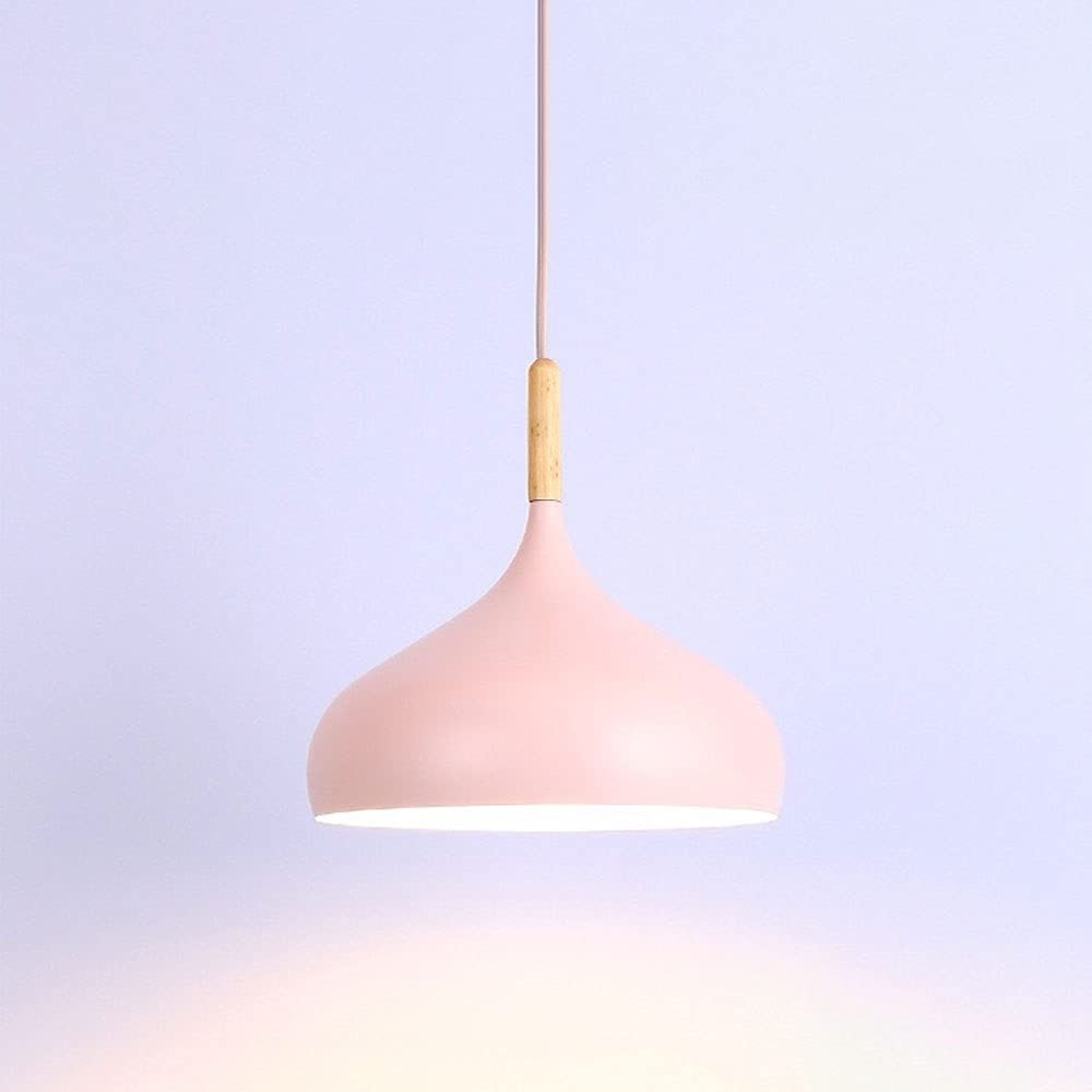 LYMSXAZOU Modern Pendant Light Dome Hanging Lamps Wood Ceiling Lighting Fixture Nordic Suspended Lamp Shade Single Lights for Dining Room Kitchen Island Hallway Shop Star of