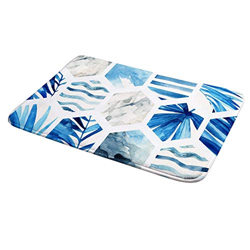 Tapis de bain velours corail antidérapant aquarelle marbre - 5