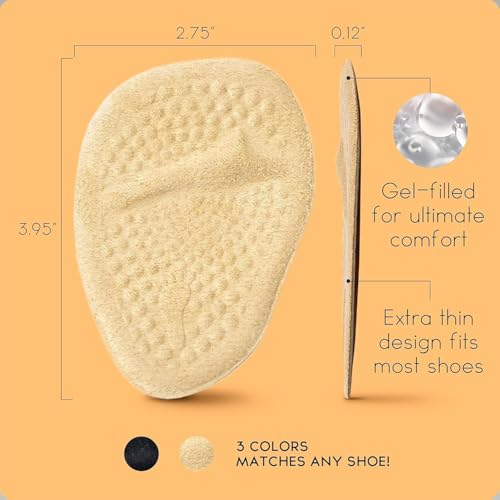 Image of Walkize Metatarsal Pads Women | Heel Inserts for Women | Ball of Foot Cushions (2 Pairs Foot Pads) All Day Pain Relief and Comfort One Size Fits Shoe Inserts