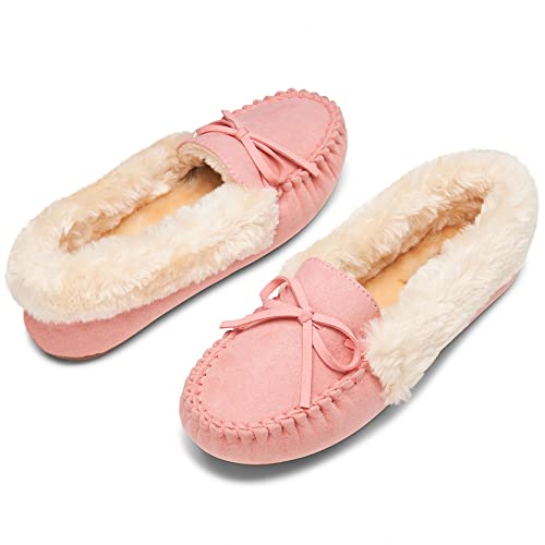 Alpine Swiss Leah Women’s Moccasin Slippers | Faux Fur Lined Slip-On House Shoes | Cozy, Stylish & Durable Indoor Comfort4