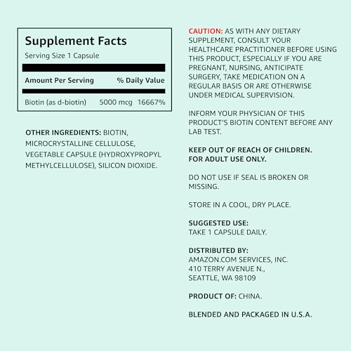 Amazon Elements TRBO1-20JN23321 Vegan Biotin 5000 Mcg thumb #1