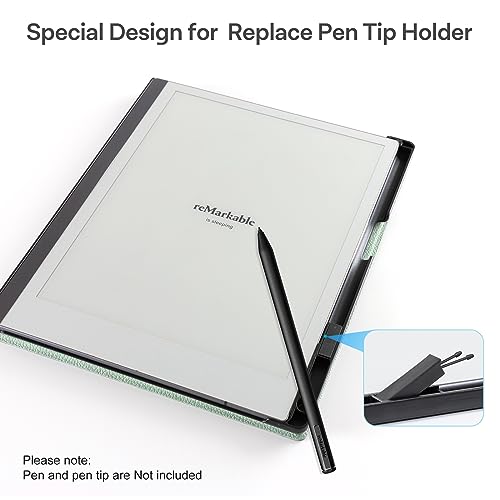 CoBak Case for Remarkable 2 Tablet - Lightweight and Hard Back Shell Protective Book Folio Cover with Built-in Pen Holder - Only for 10.3" 2020 Released (Sage Green) by CoBak - Image 4