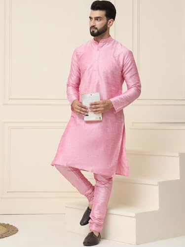 Image of SOJANYA Men's Dupion Silk Solid (Since 1958 Kurta Set & Churidaar Pyjama