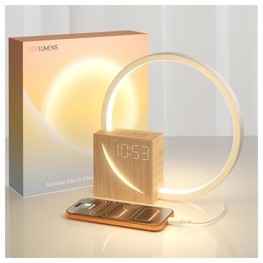 Vivilumens Sunrise Alarm Clock for Heavy Sleepers Adults, Wake-up Light, Sleep Aid 10 White Noise Sound Machines with 30/60/90 Timer, 3 Level Dimmable Touch Table Lamp with Snooze USB Charger Port