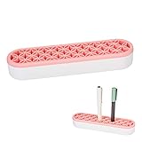 GORGECRAFT Silicone Makeup Brush Holder Multipurpose Make up Brush Stand Holder Painting Pen Holder Sewing Craft Tool Holder Storage Box for Stash and Store (Pink)