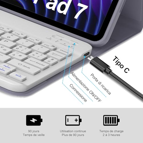 Teclado para Xiaomi Pad 7 para evitar arañazos y caídas con funda 4