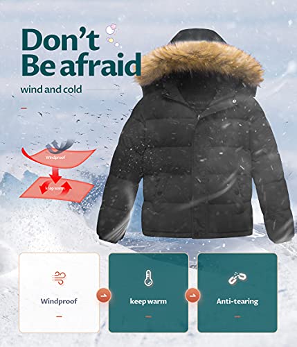 Image of CREATMO US Boy's Water Resistant Winter Coats Warm Fleece Lined Outwear Windbreaker Ski Jacket