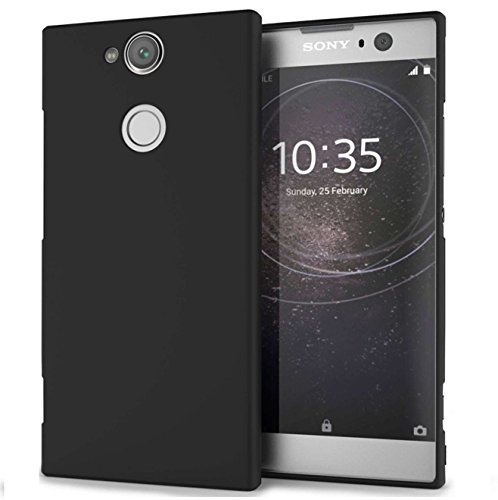 COPHONE® Coque Noir Compatible avec Sony Xperia XA2, Housse Etui Noir en Gel TPU Silicone Souple Ultra Mince avec Anti Choc pour Xperia XA2 (5,2 Pouces)
