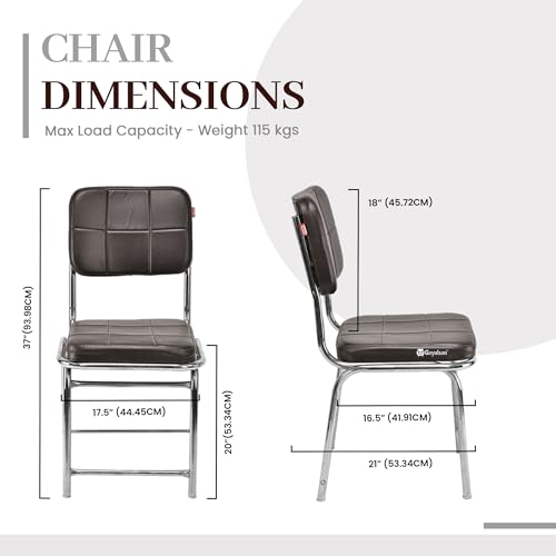 Image of Office Chair Reception Waiting Area Home Study Visitor Without Arm Heavy Duty with Steel Frame and Cushion seat Back, Without Wheels Hold up to 140 kg (3, Coffee, Heavy 3)