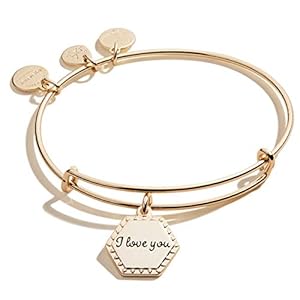 Alex-and-Ani-Because-I-Love-You-Expandable-Wire-Bangle-Bracelet-for-Women-Meaningful-Charms-2-to-35-in Alex and Ani I Love You IV EWB, SAG, Shiny Antique Gold, Expandable (A20BILY01SAG)