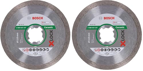 Image of Bosch Professional 2608615137 Diamond Cutting Disc Standard (for Ceramic, X-LOCK, Diameter 115 mm, Bore Diameter: 22.23 mm) (Pack of 2)