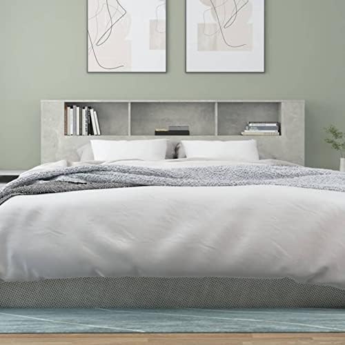 Susany Headboard With Built in Cabinets Bedroom Display Shelf Bookcase Bedroom Storage Cabinet Wooden Storage Backboard Bed Accessory High Gloss White 120x18.5x104.5 cm