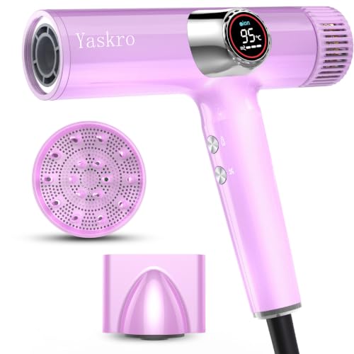 Ionen-Haartrockner mit Diffusor, professioneller bürstenloser Motor für schnelles Trocknen, LED-Display, NTC-Temperaturkontrolle, leise und leicht, mit Selbstreinigungsfunktion, für alle Haartypen