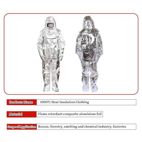 Aluminiowy kombinezon przeciwpożarowy, 1000C żaroodporne pokrowce z rękawiczkami z kapturem, sprzęt ochronny do spawania metalurgii wysokiej temperatury pracy