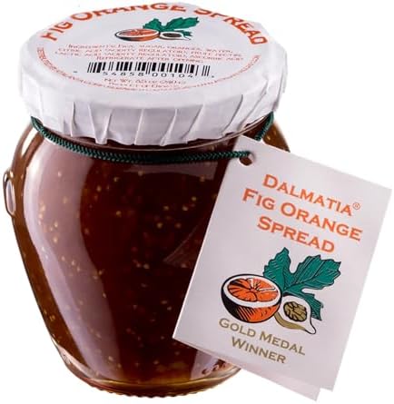 Dalmatia Orange Fig Spread, 8.5 oz | Mediterranean Citrus & Fig Blend | All-Natural, Non-GMO | Perfect for Cheese Boards, Glazes, and Breakfast | Product of Croatia