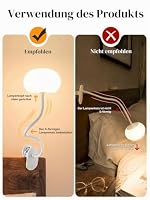 Leselampe Bett, 10 RGB Farben+10 Helligkeitsstufen 800 lm Klemmlampe Bett – Ansicht 7