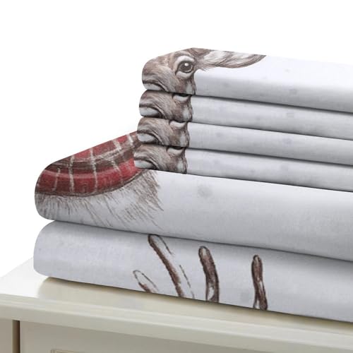 Housse de couette cerf Noël en microfibre super douce haute densité 220x240cm - 7