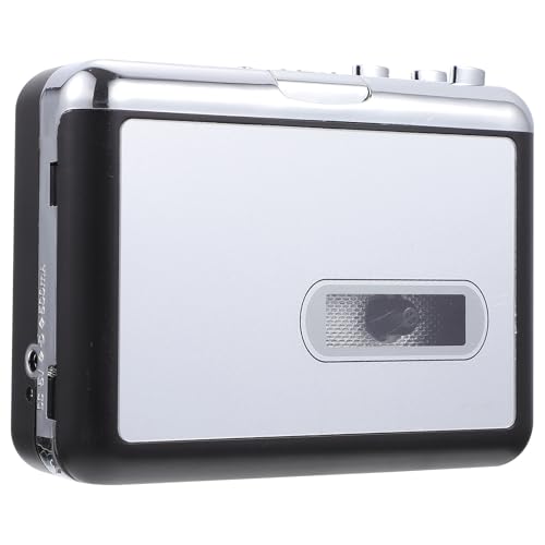 DOITOOL Convertidor Función Rápida de Casete a Mp3 Portátil de Plástico Color Plata, Reproductor de Casetes y Conexión Directa a U Disco, Adecuado para Audio Portátil