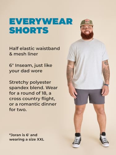 Image of Chubbies Everywear Men's Shorts - Mens Shorts Casual 6in Inseam, Elastic Waist, Water-Resistant, Zipper Pocket