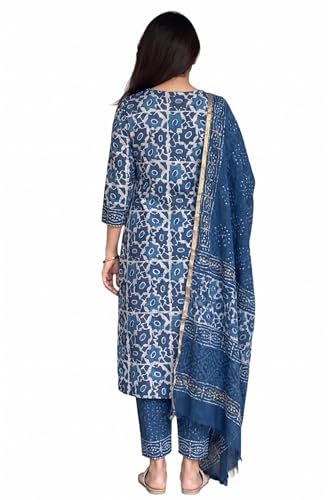 Image of KLOSIA Women's Printed Straight Kurta and Pant with Dupatta Set