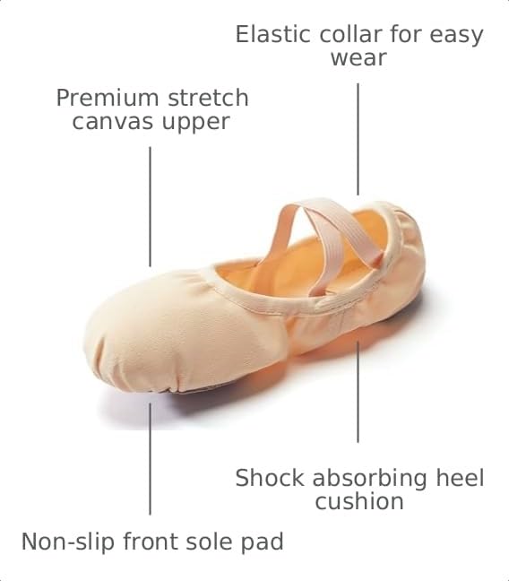 Image of Dance Women's Ballet Shoes Stretch Canvas Dance Slippers Split Sole for Girls /Adult