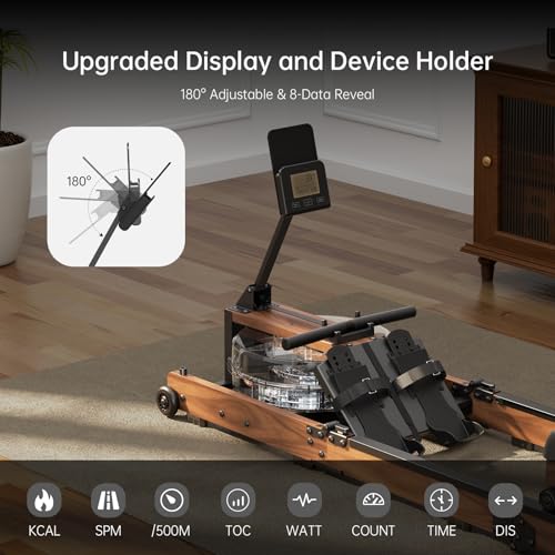 Image of KINGSMITH Rowing Machines for Home Foldable, Compact Row Machine, 400LB & 350LB Weight Capacity, Folding Rower Machine with Adjustable Resistance, Data Monitor, App Supported