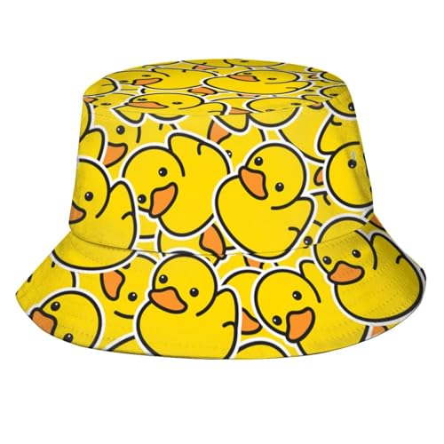 Funny Duck Bucket Hat Fisherman Hat Beach Travel Sun Hat Outdoor Cap for Unisex Men Women