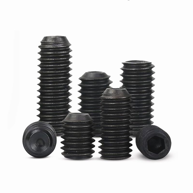 10/50 Sztuk M2 .5 M3 M4 M5 M6 M8 DIN916 Czarny Gatunek 12.9 Stal Stopowa Sześciokątne Gniazdo Allen Cup Point Śruba Dociskowa Zestaw Śrub(30mm,M6 50pcs)