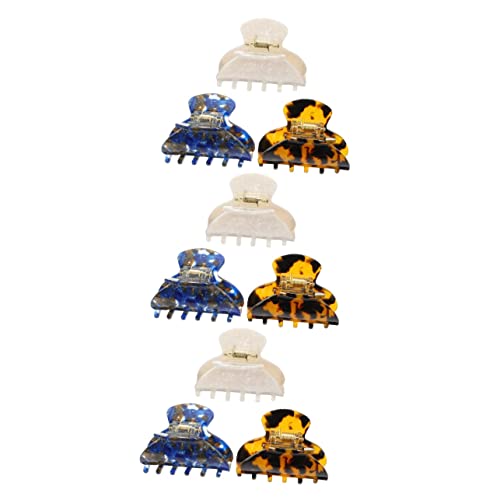 Clips griffe pour cheveux épais : lot de 9 barrettes léopard anti-glisse