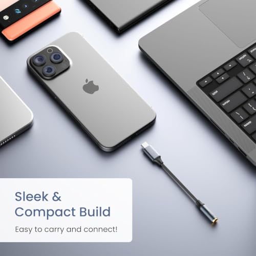 Image of Type C to 3.5mm Audio Jack Connector /Adapter with DAC Compatible for iPhone 17 /16 /15 Series /Samsung /OnePlus /Google /Nothing /Motorola & Other Phones -Headphones Converter, Warranty